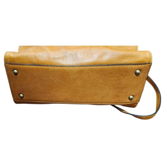 C & C California Leather Bag Satchel Crossbody Tote Bag British Tan - Picture 13 of 16